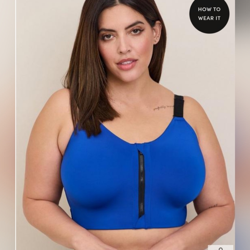Wire-Free Hi-Impact Zip-Front Sport Bra